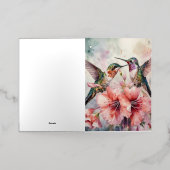 Vogels met bloemen folie wenskaart (Buiten Laag)