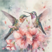 Vogels met bloemen sticker (Voorkant)