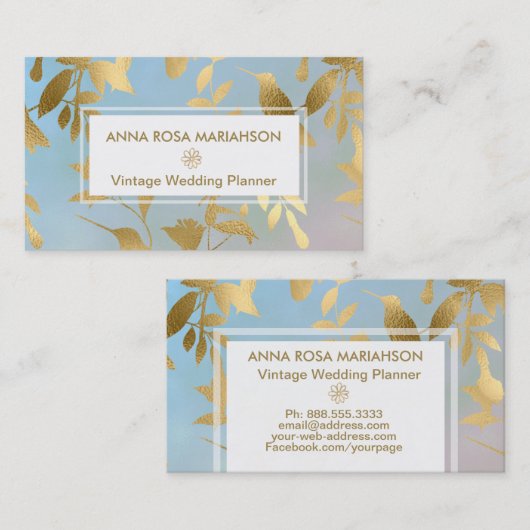 *~* Vogels met een gouden gouden kunst Decopatrone Visitekaartje (Voorkant / Achterkant)