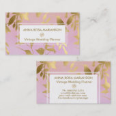 *~* Vogels met een gouden kunst-decopatroon Visitekaartje (Voorkant / Achterkant)