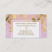 *~* Vogels met een gouden kunst-decopatroon Visitekaartje (Achterkant)