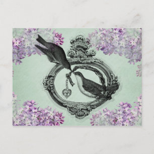  vogels met een hendeltje en cadeautjes briefkaart