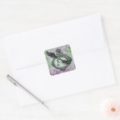  vogels met een hendeltje en cadeautjes vierkante sticker (Envelop)