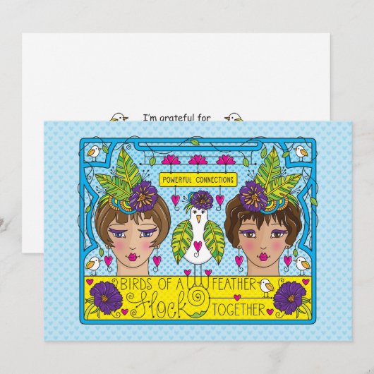 Vogels met een vetorecht van 7 x 5 inch (Voorkant / Achterkant)