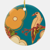 Vogels met een zweem van fantasie keramisch ornament (Achterkant)