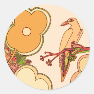 Vogels met een zweem van fantasie ronde sticker