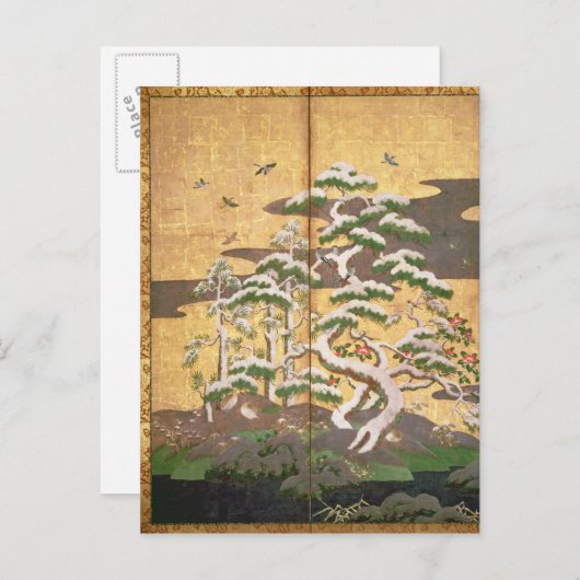 Vogels met herfst- en winterbloemen briefkaart (Voorkant / Achterkant)