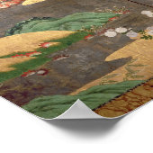 Vogels met herfst- en winterbloemen poster (Hoek)