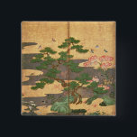 Vogels met herfst- en winterbloemen vierkante button 5,1 cm<br><div class="desc">De vogels van de Japanse school met herfst- en winterbloemen (pen en inkt, kleur- en goudpapier op het paneel) (zie 216542, 216544, 216545) gelegen in een particulier Collectie. De vogels met herfst- en winterbloemen (pen en inkt, kleur- en goudpapier op het paneel) (zie 216542, 216544, 216545) werden rond de 17e...</div>