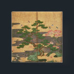 Vogels met herfst- en winterbloemen vierkante button 5,1 cm<br><div class="desc">De vogels van de Japanse school met herfst- en winterbloemen (pen en inkt, kleur- en goudpapier op het paneel) (zie 216542, 216544, 216545) gelegen in een particulier Collectie. De vogels met herfst- en winterbloemen (pen en inkt, kleur- en goudpapier op het paneel) (zie 216542, 216544, 216545) werden rond de 17e...</div>