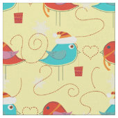 Vogels met kerstcadeautjes stof (Close Up)