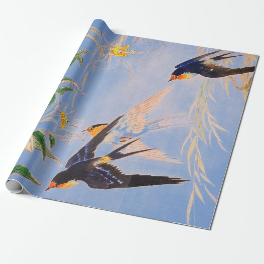 VOGELS MET LILY WRAPPING Paper Cadeaupapier (Uitgerold)