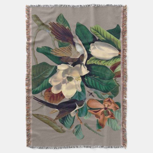  Vogels met Magnolia Gooi Deken (Voorkant Verticaal)