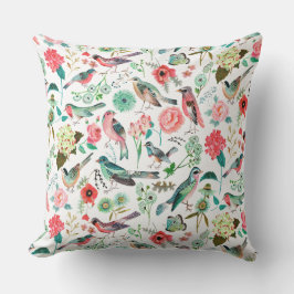 Vogels met meerdere kleuren, alover afdrukken buitenkussen