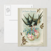  vogels met paasgeel feestdagenkaart (Voorkant / Achterkant)