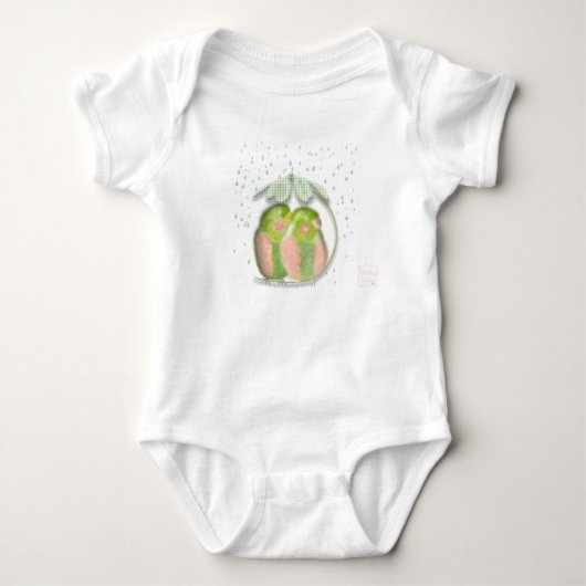 Vogels met paraplu van BabyLaia Romper (Voorkant)