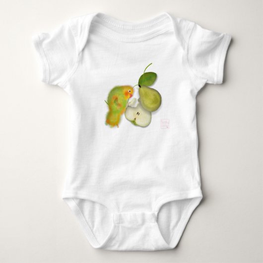 Vogels met peer van BabyLaia Romper (Voorkant)