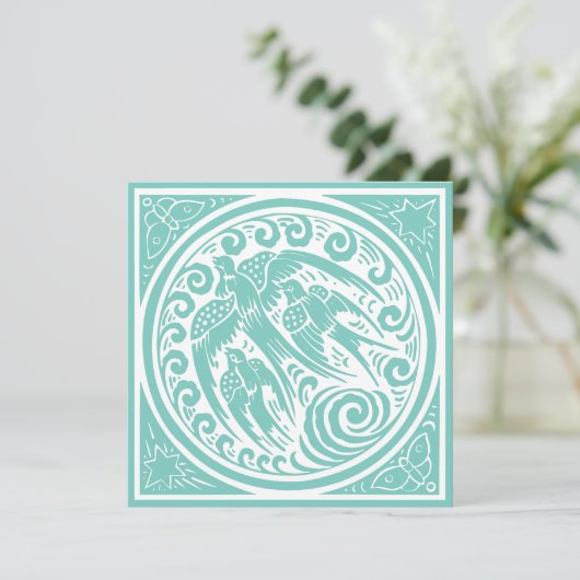  vogels met vlinders en sterren (Staand voorkant)