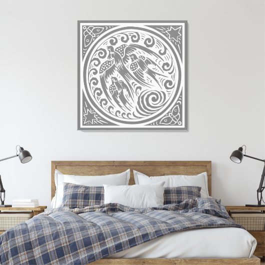 vogels met vlinders en sterren canvas afdruk (Insitu (Slaapkamer))