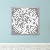 vogels met vlinders en sterren canvas afdruk (Insitu (Houten vloer))