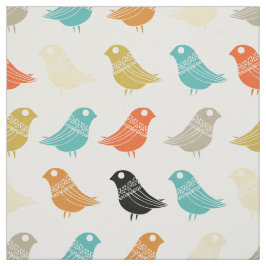 Vogels Mid Century Modern kleurrijk retro patroon Stof