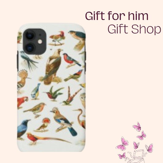 Vogels Minimalistisch Kleurrijke Soorten Modern Case-Mate iPhone Case