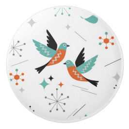 Vogels Modern Midden Eeuw Retro Atoom Keramische Knop