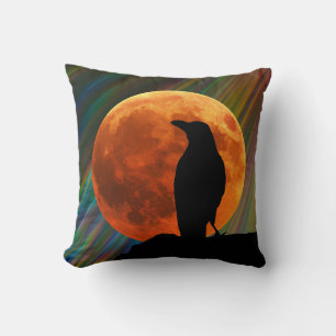 Vogels - Moon en Black Raven Halloween Kussen