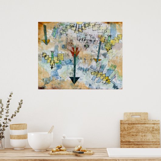 Vogels naar beneden duikend en Pijlen Poster (Keuken)