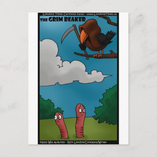 Vogels Naar Wormen De Grim Beaker Grappige Cadeaus Briefkaart (Voorkant)