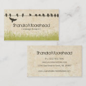 Vogels Natuurlijke massage Therapistische Visiteka Visitekaartje (Voorkant / Achterkant)