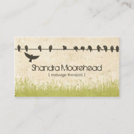 Vogels Natuurlijke massage Therapistische Visiteka Visitekaartje