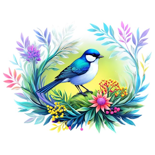 Vogels: Natuur's Luchtwonderen Avifauna Behang (exotic singing bird in elegant flowers)