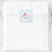 Vogels Nest Baby shower Envelope Seals Vierkante Sticker (Tas)