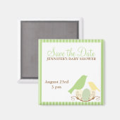 Vogels Nest Baby shower Save the Date magnets Magneet (Voorkant / Achterkant)