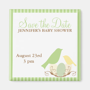 Vogels Nest Baby shower Save the Date magnets Magneet