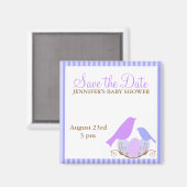 Vogels Nest Baby shower Save the Date magnets Magneet (Voorkant / Achterkant)