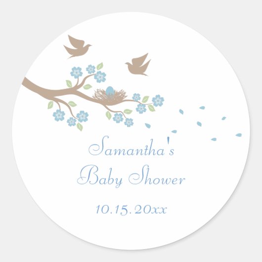 Vogels Nest Baby shower Sticker (Voorkant)