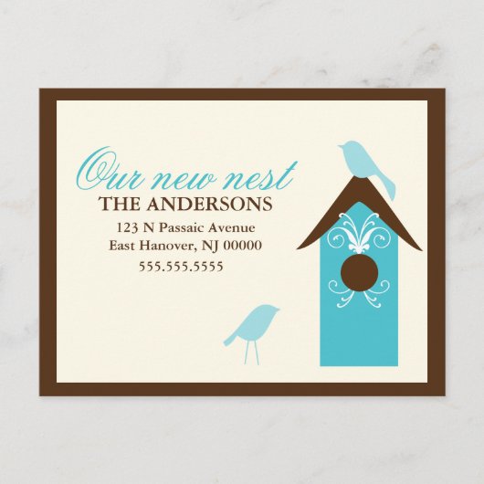 Vogels Nest Bewegende Aankondigingen Aankondigingskaart (Voorkant)