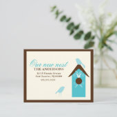 Vogels Nest Bewegende Aankondigingen Aankondigingskaart (Staand voorkant)