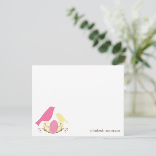 Vogels nest Flat bedankt kaarten (Staand voorkant)