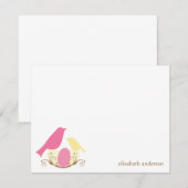 Vogels nest Flat bedankt kaarten (Voorkant / Achterkant)