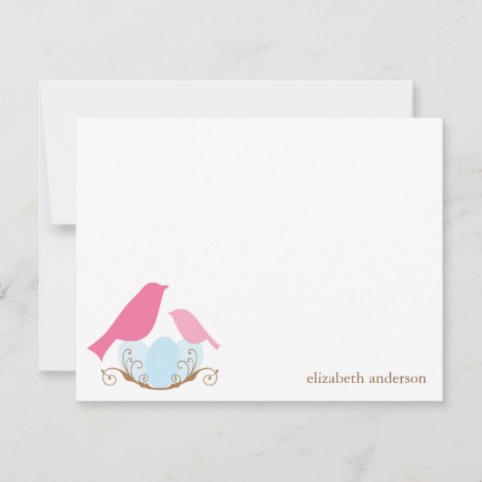 Vogels nest Flat bedankt kaarten (Voorkant)