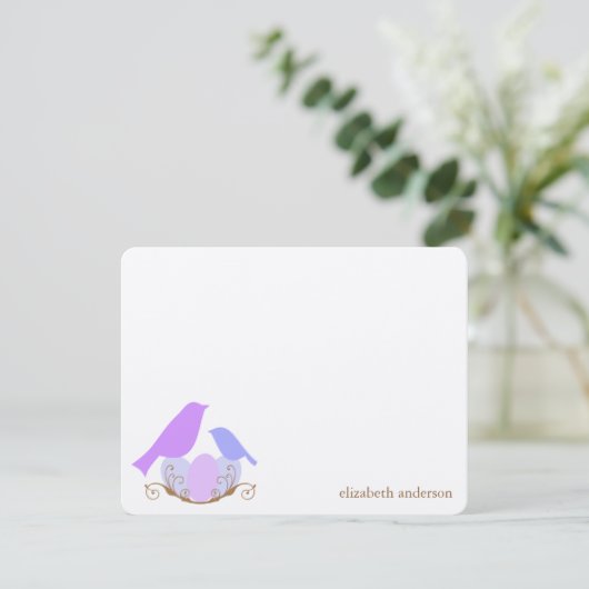 Vogels nest Flat bedankt kaarten (Staand voorkant)