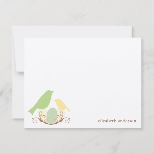 Vogels nest Flat bedankt kaarten Notitiekaartje (Voorkant)