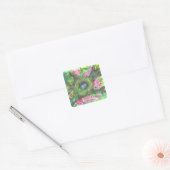 Vogels Nest Robins Eitjes Waterverf Bloesems Vierkante Sticker (Envelop)