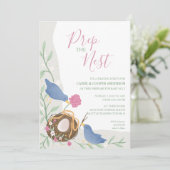 Vogels Nesten- Prep het Nest- Baby shower Kaart (Staand voorkant)