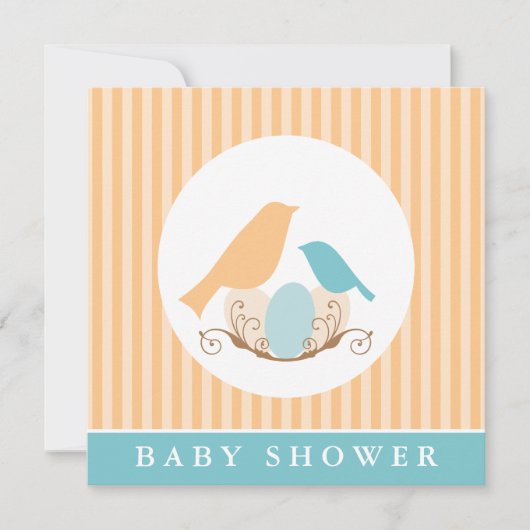 Vogels nestgeslacht neutraal Baby shower Kaart (Voorkant)