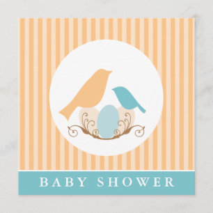 Vogels nestgeslacht neutraal Baby shower Kaart