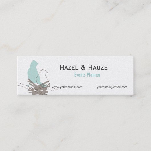 Vogels Nesting Natuur Wedding Events Planning Mini Visitekaartje (Voorkant)